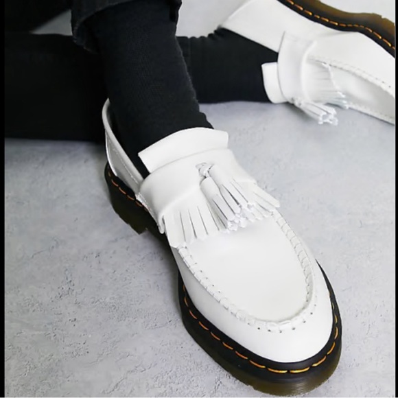 HP🎉NWT Dr Marten Adrian Tassle White Loafers - Picture 4 of 14